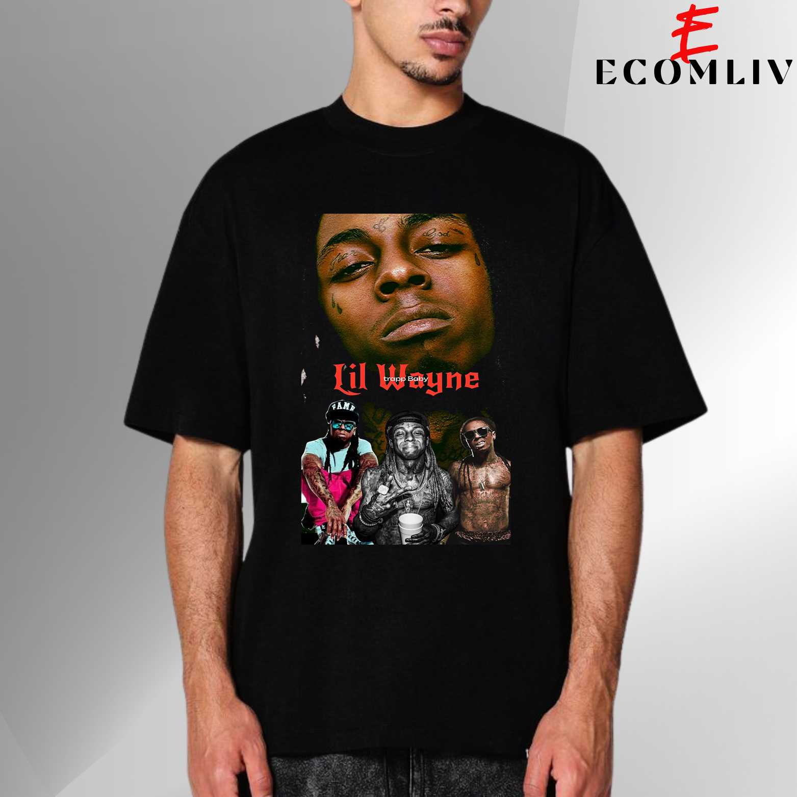 Street Rap Portrait Tee, Lil Wayne Tee, Hiphop Face T-Shirt